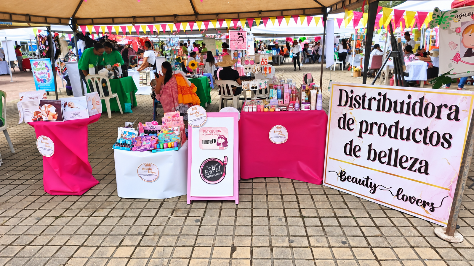 Stand de productos Guapas en evento comercial